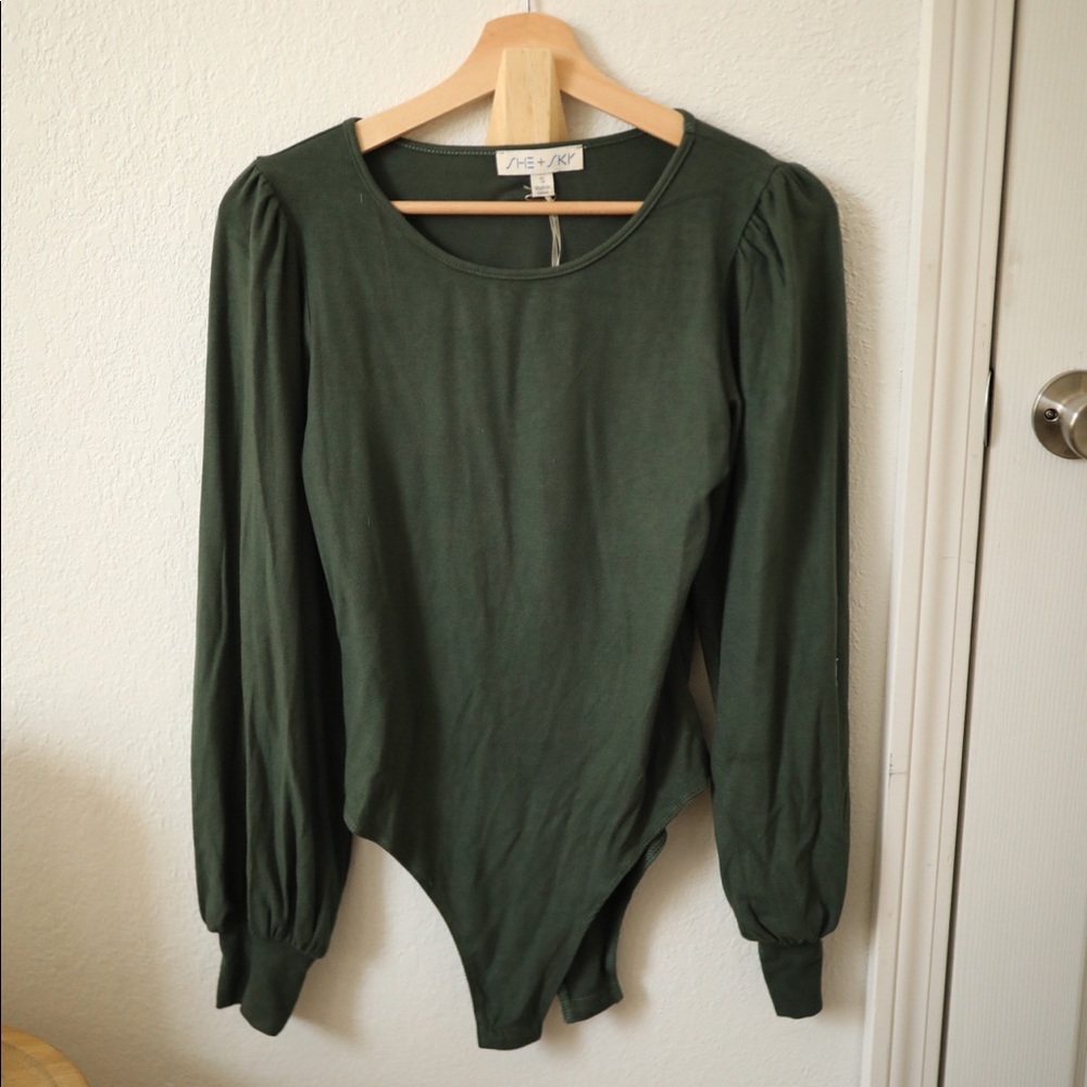 Green Long Sleeve Bodysuit